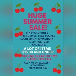Huge Summer Sale